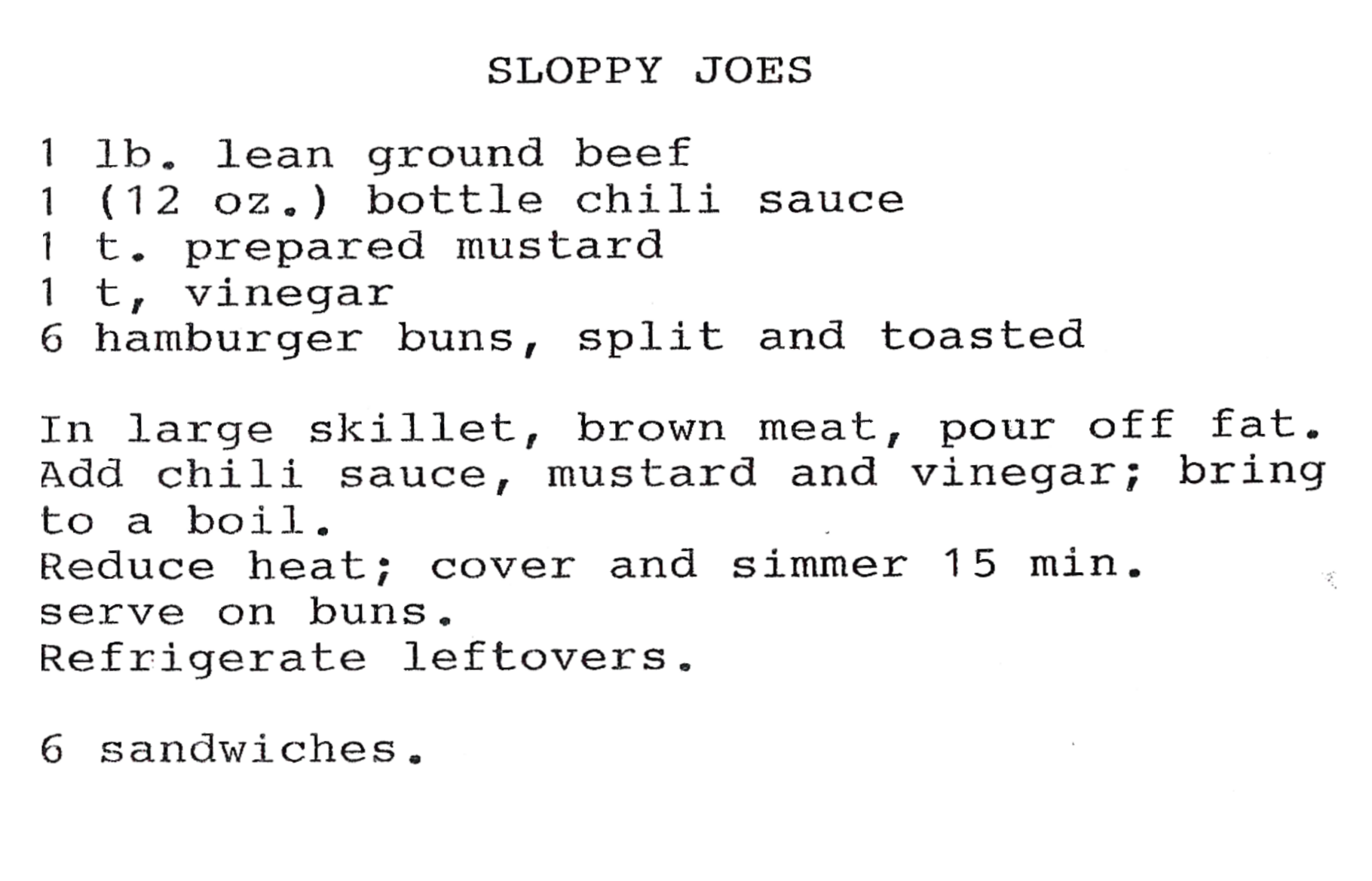 Sloppy Joes Image